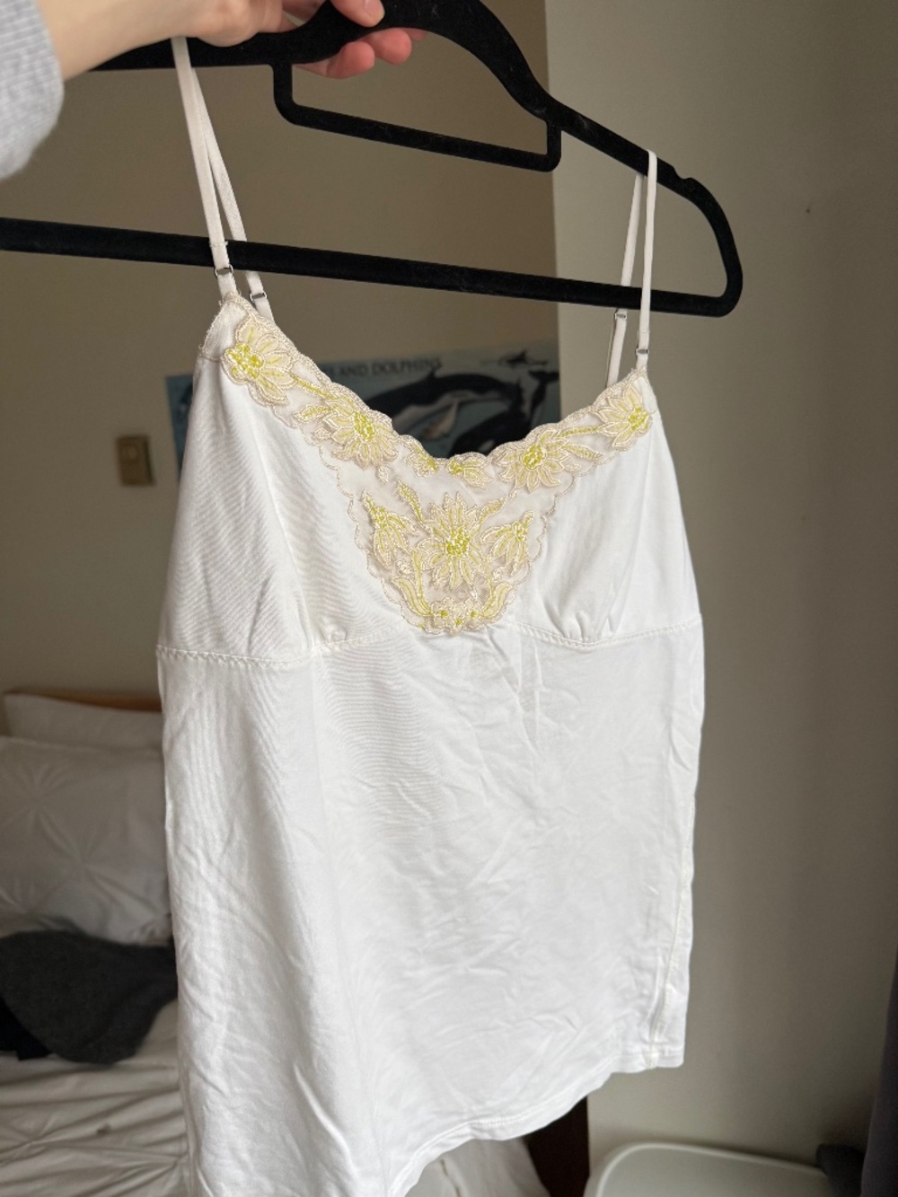 VINTAGE y2k American Eagle white floral lace embroidered cami top L